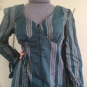 NWT Francesca's Teal Blue Green Dress with Stripes